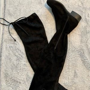 Super cute over the knee black suede boots